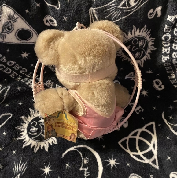 Pink Wicker Swing Teddy Bear Storybook Original Vintage Dan Dee Plush 10” Toy - Picture 5 of 8